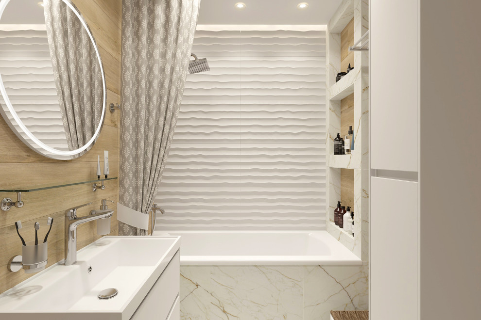 Двухкомнатная квартира 56 кв. м. в стиле неоклассика, в доме серии П-44Т