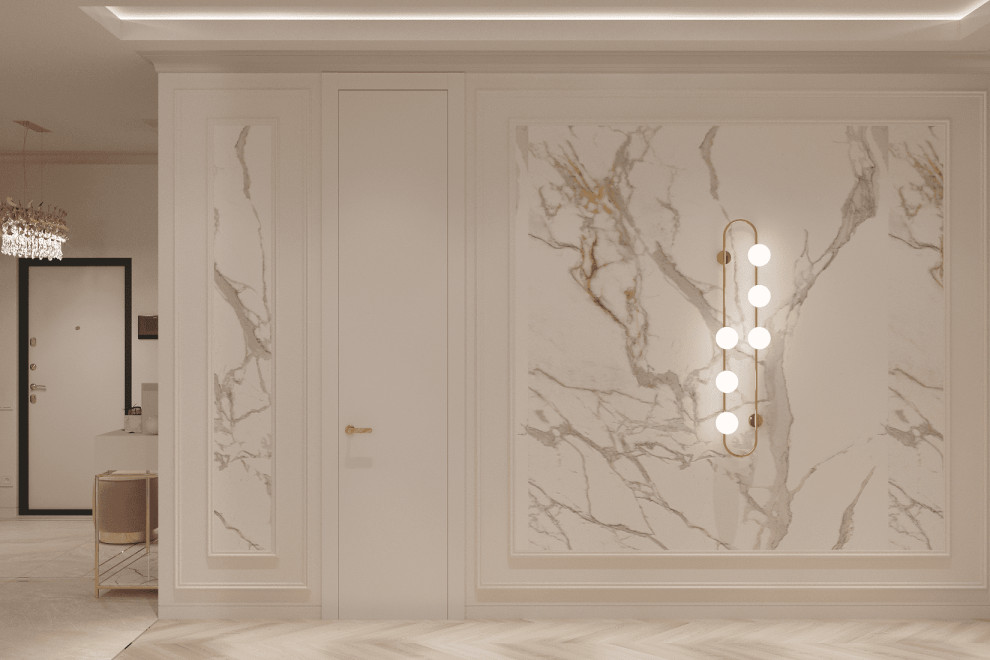 Просторная квартира в нежных оттенках со стильными элементами декора