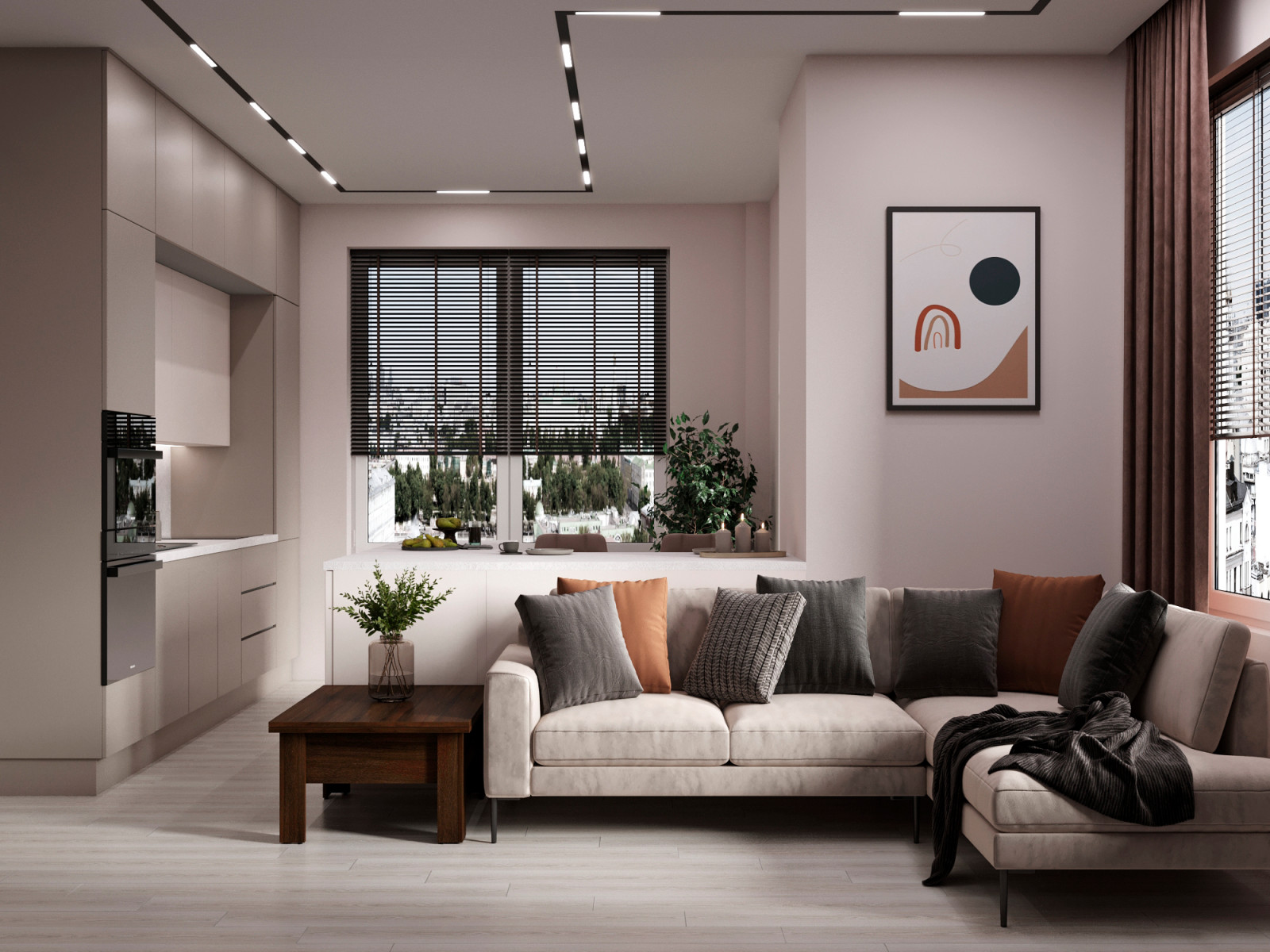 Современная квартира 74 м² для молодой пары