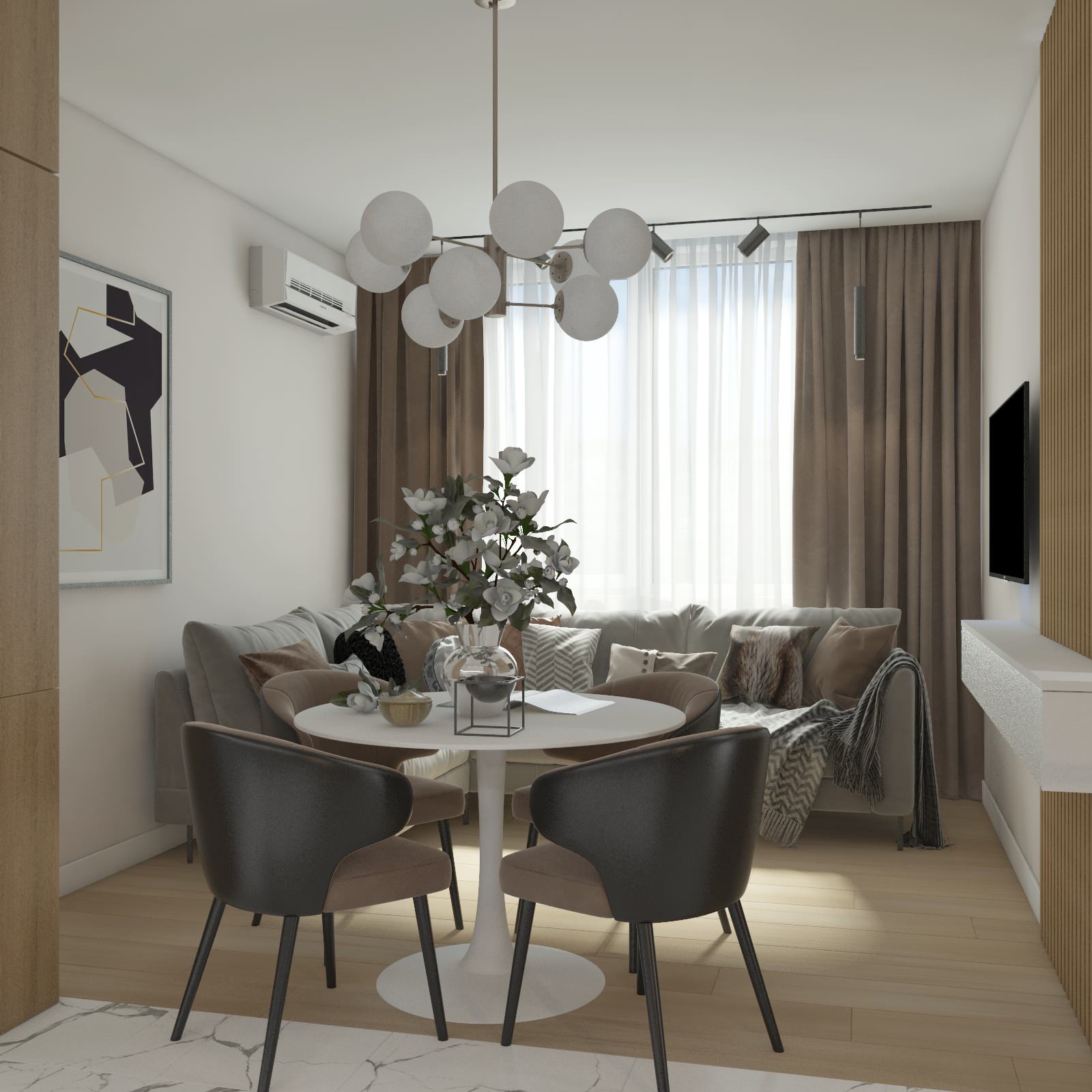 Современная квартира в ЖК 4 Сезона