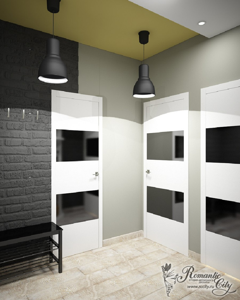 Дизайн однокомнатной квартиры для молодого человека в современном стиле (г.Красн