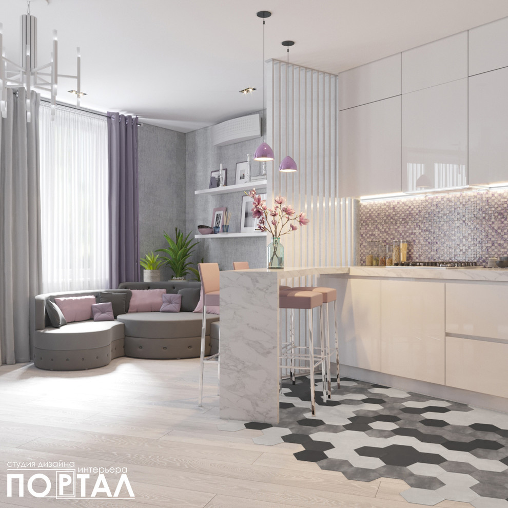 Обложка проекта: Кухня-трапеция в г.Спутник