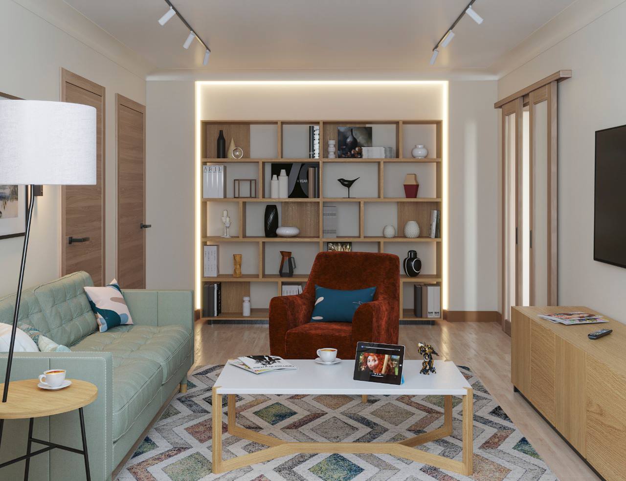 Мидсенчури по-московски. 3-х комнатная квартира 75 кв.м. на Юго-Западе