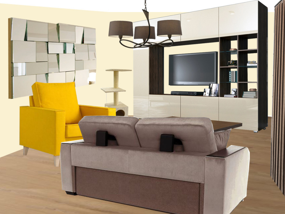 1 комн. квартира - планировка и коллажи