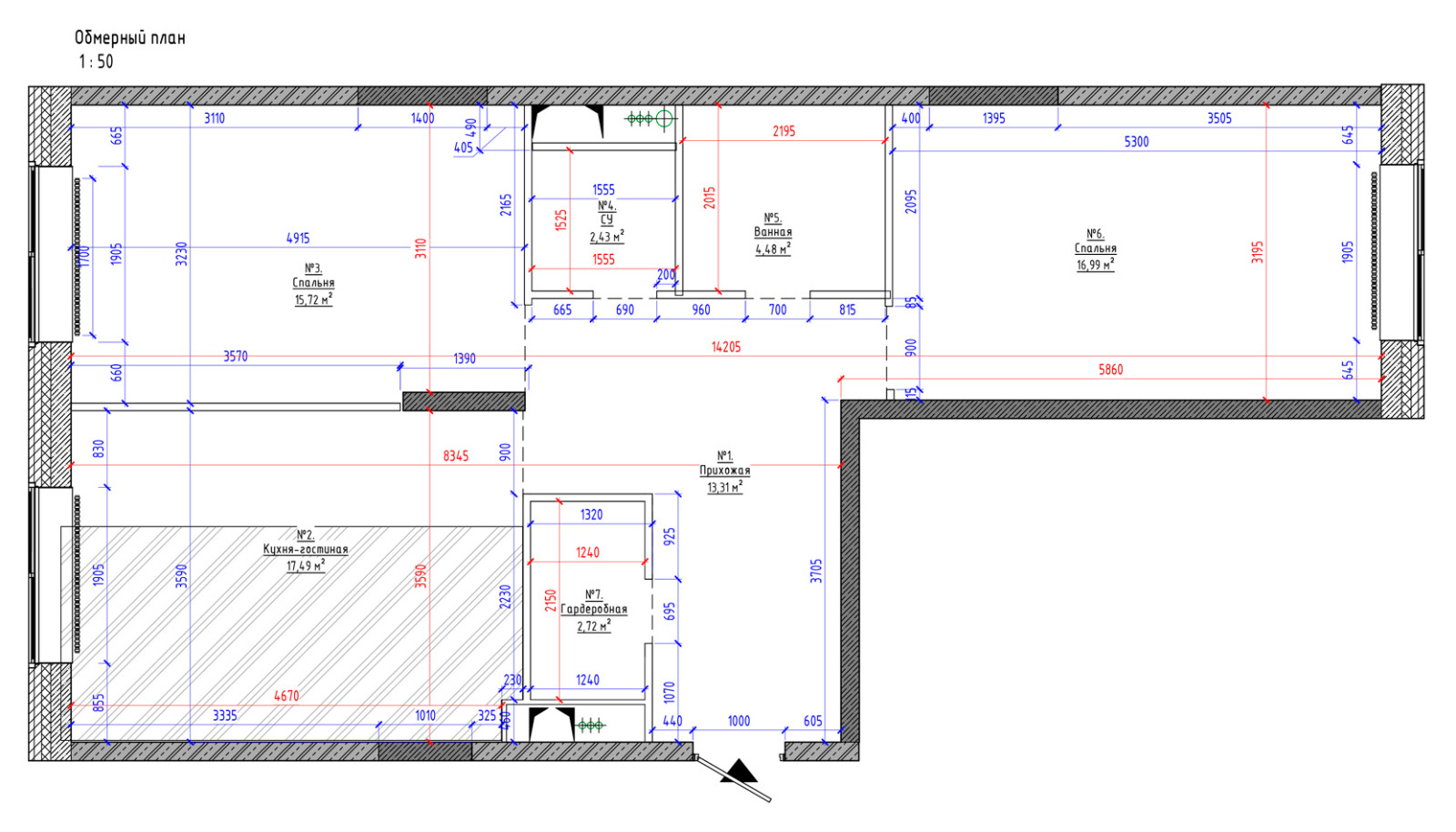 Дизайн-проект двухкомнатной квартиры в Москве в ЖК "Первый Московский"