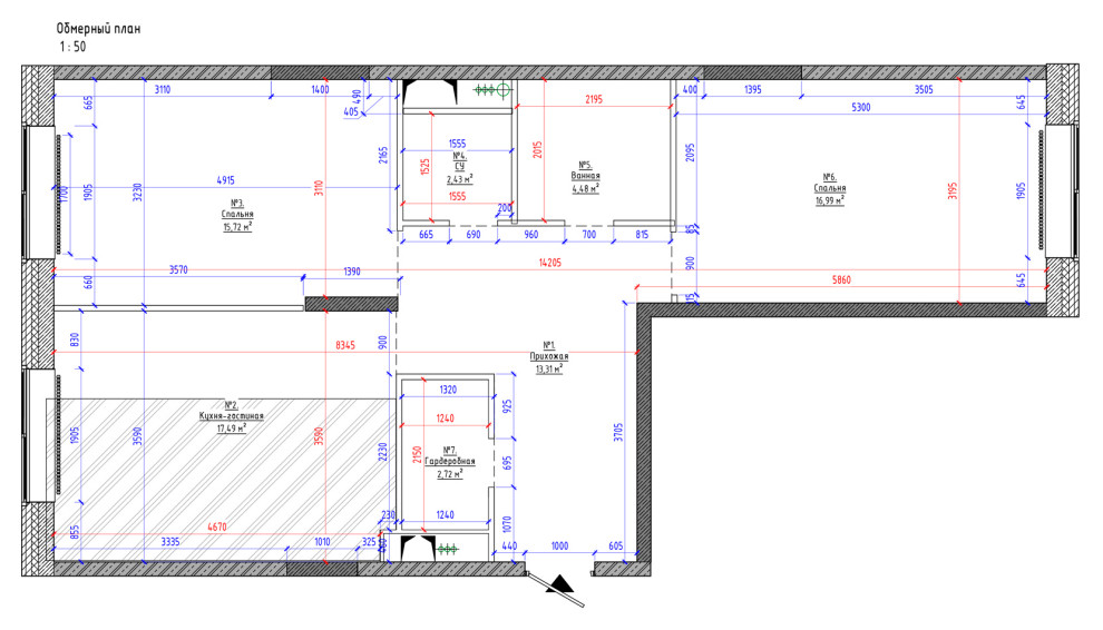 Дизайн-проект двухкомнатной квартиры в Москве в ЖК "Первый Московский"