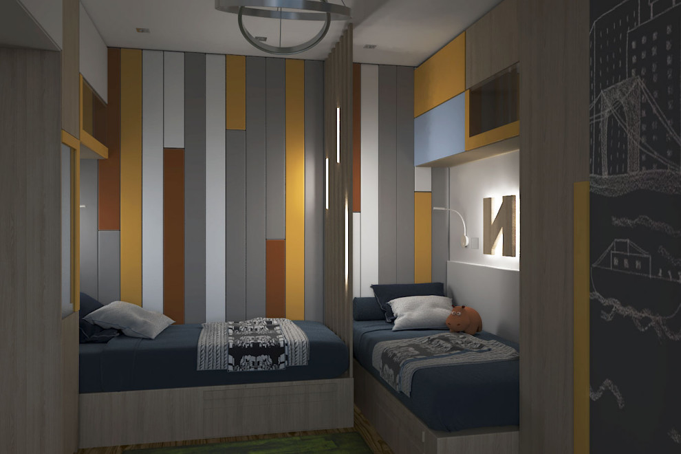 Обложка проекта: Детская комната для двух мальчиков "Лучезарный"