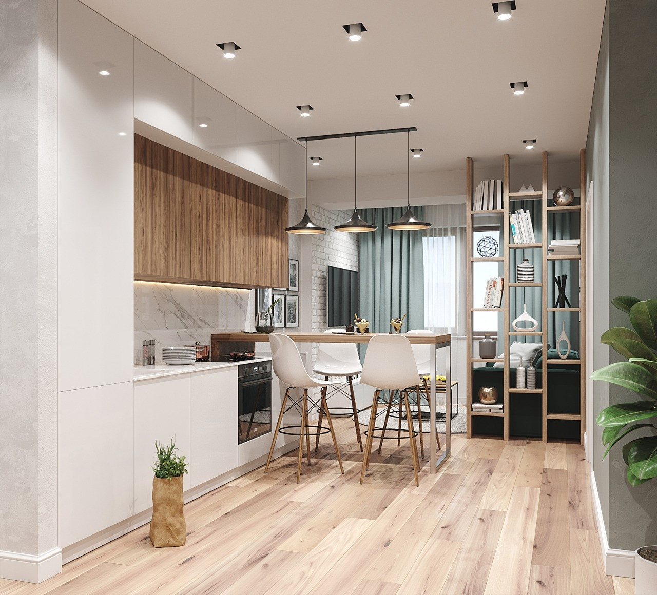 Дизайн интерьера 2комнатной квартиры 75 м2