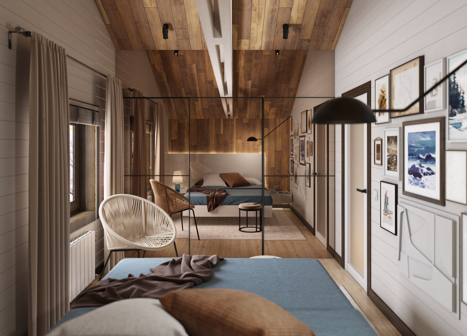 Спальня с вместительной гардеробной