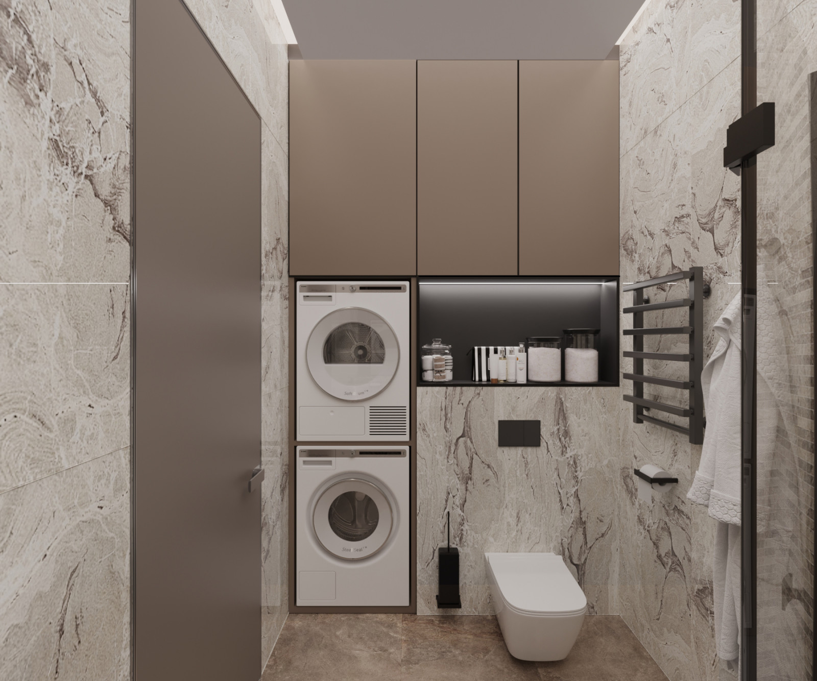 Дизайн ванной комнаты в квартире ЖК Триумф