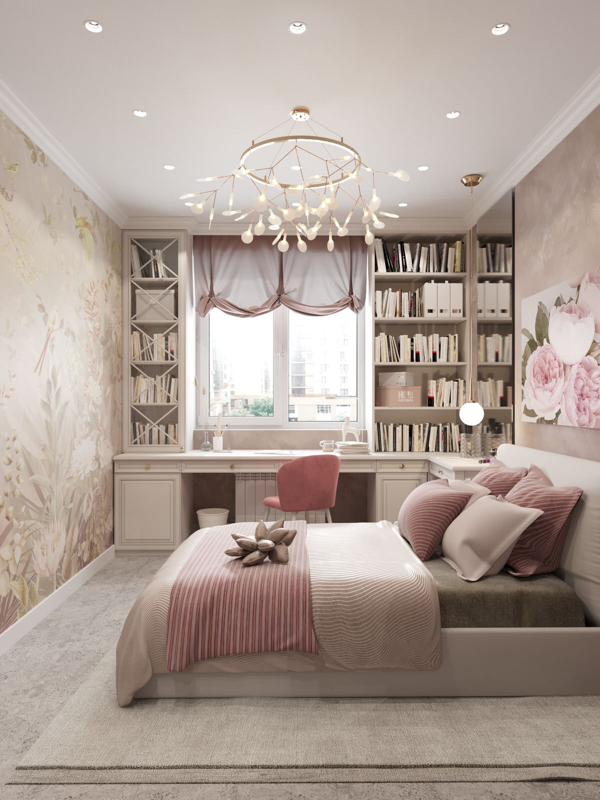 4-к квартира 105 м² в бардовых цветах