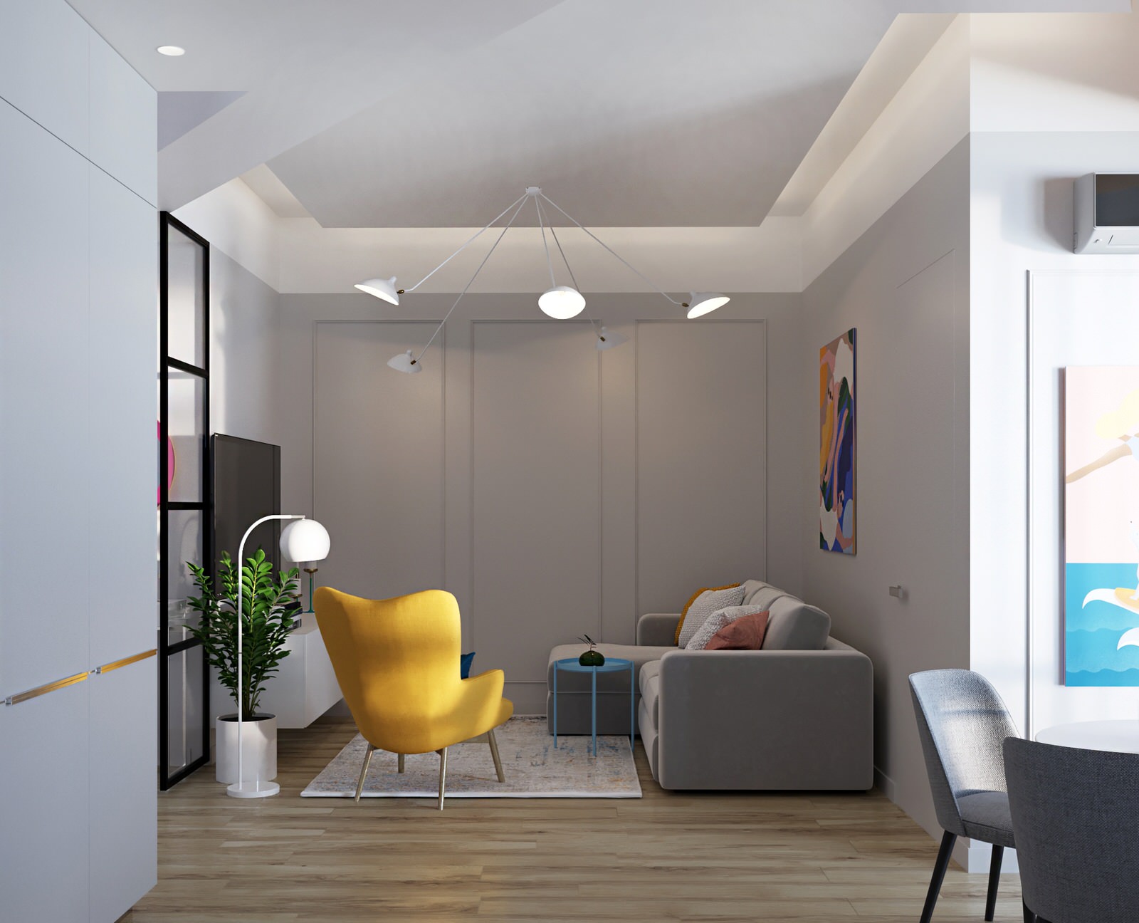 Яркий интерьер квартиры 48кв.м.