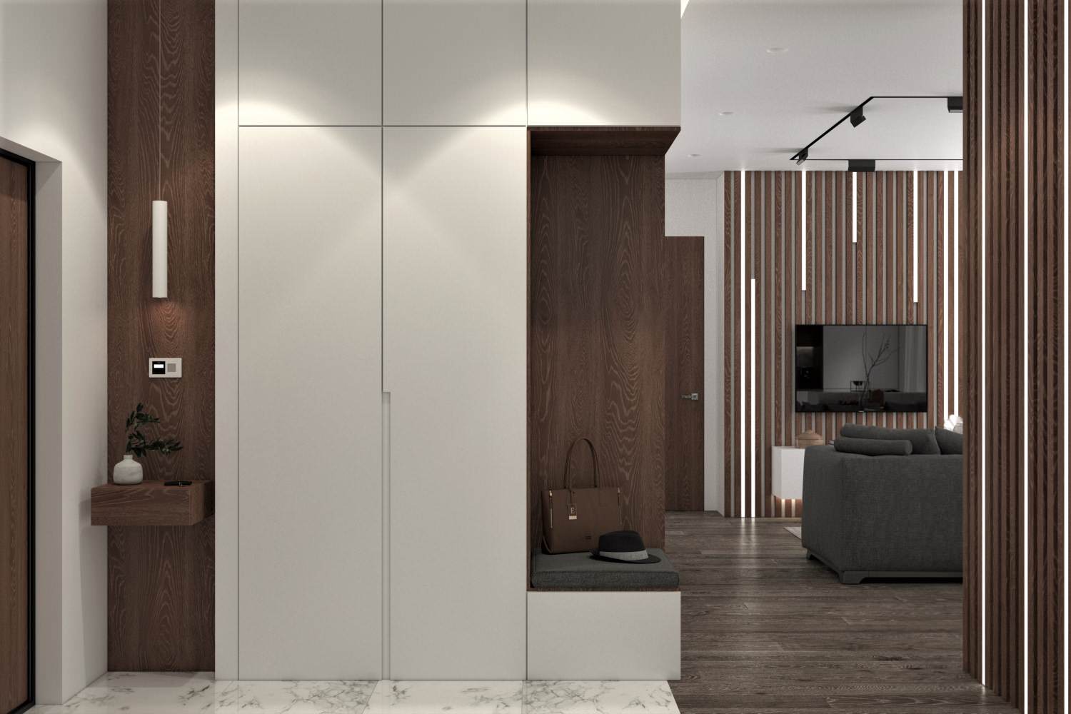 Монохромный с деревом