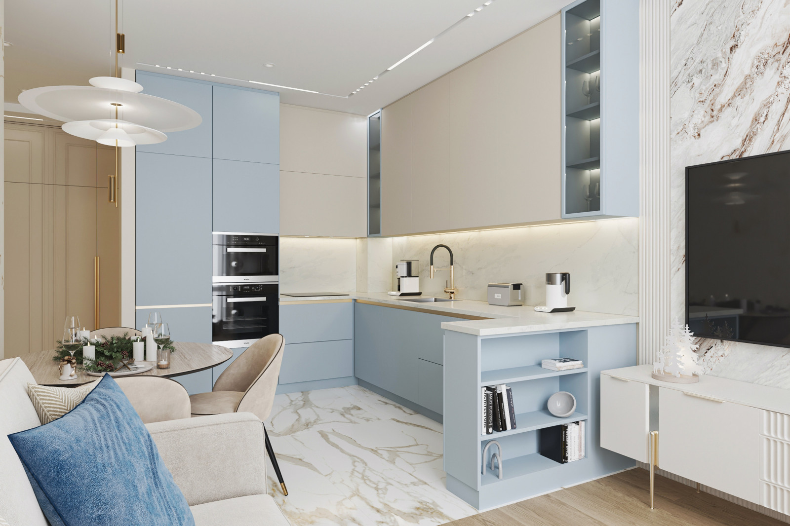 Интерьер в современном стиле в ЖК NOW