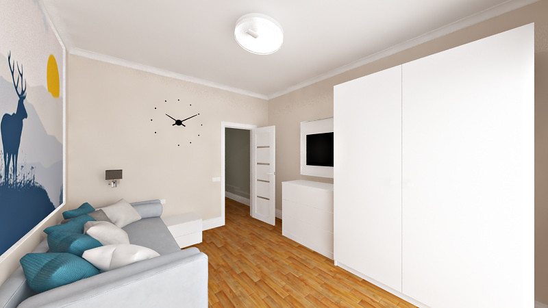 Проект городской квартиры для семьи с одним ребенком