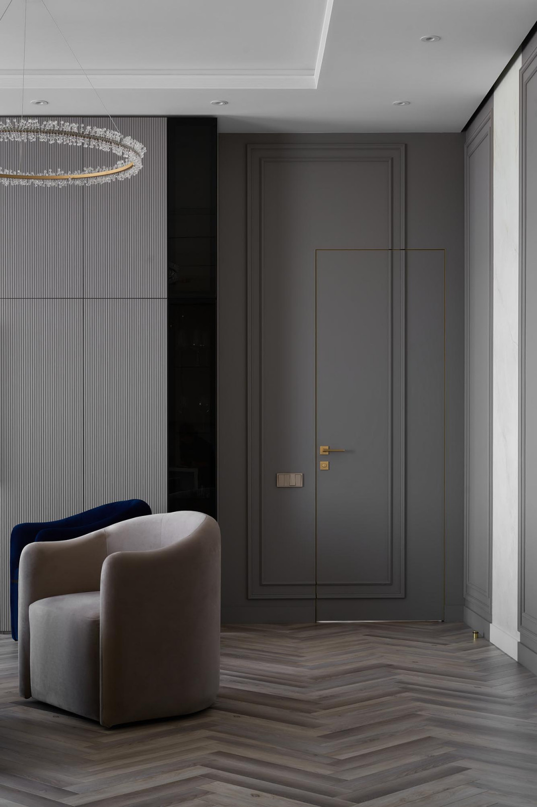 Дизайн проект квартиры 180м2  ЖК "Бульварный  переулок ". Гостиная