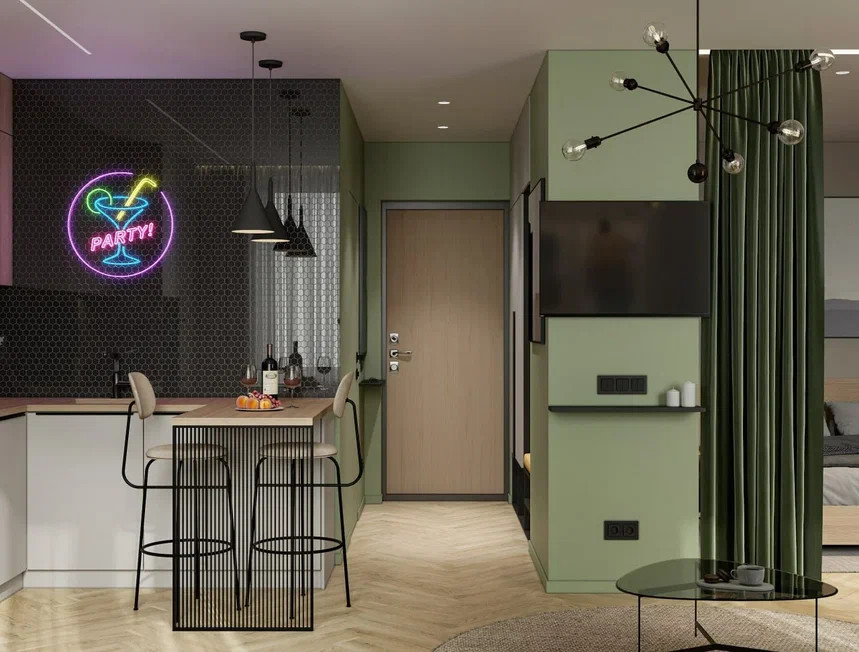 Ремонт однокомнатной квартиры в молодежном стиле