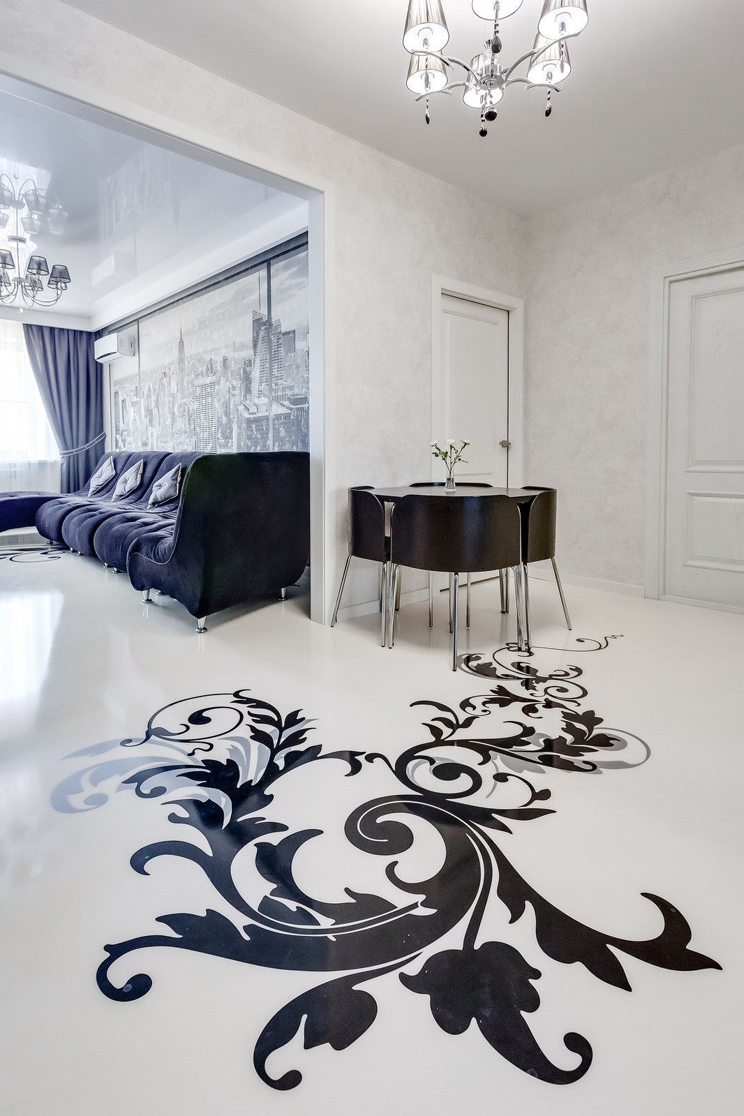 Союз белого и черного в интерьере квартиры