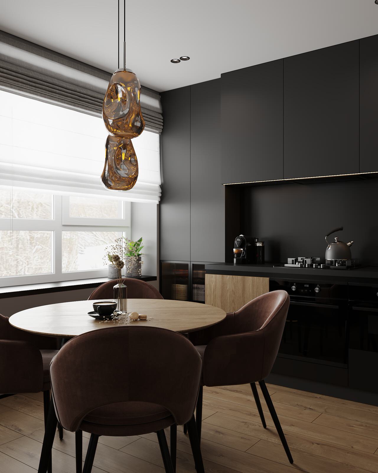 Кухня-гостиная (трехкомнатная квартира в ЖК "Илмари", Пенза)