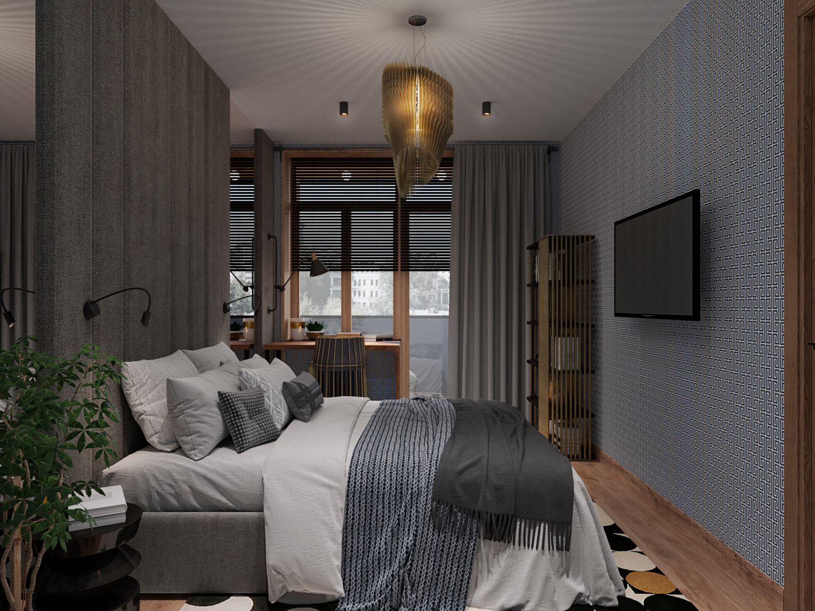 Дизайн-проект. 2-хкомнатная квартира на набережной. Москва. 2019 г.