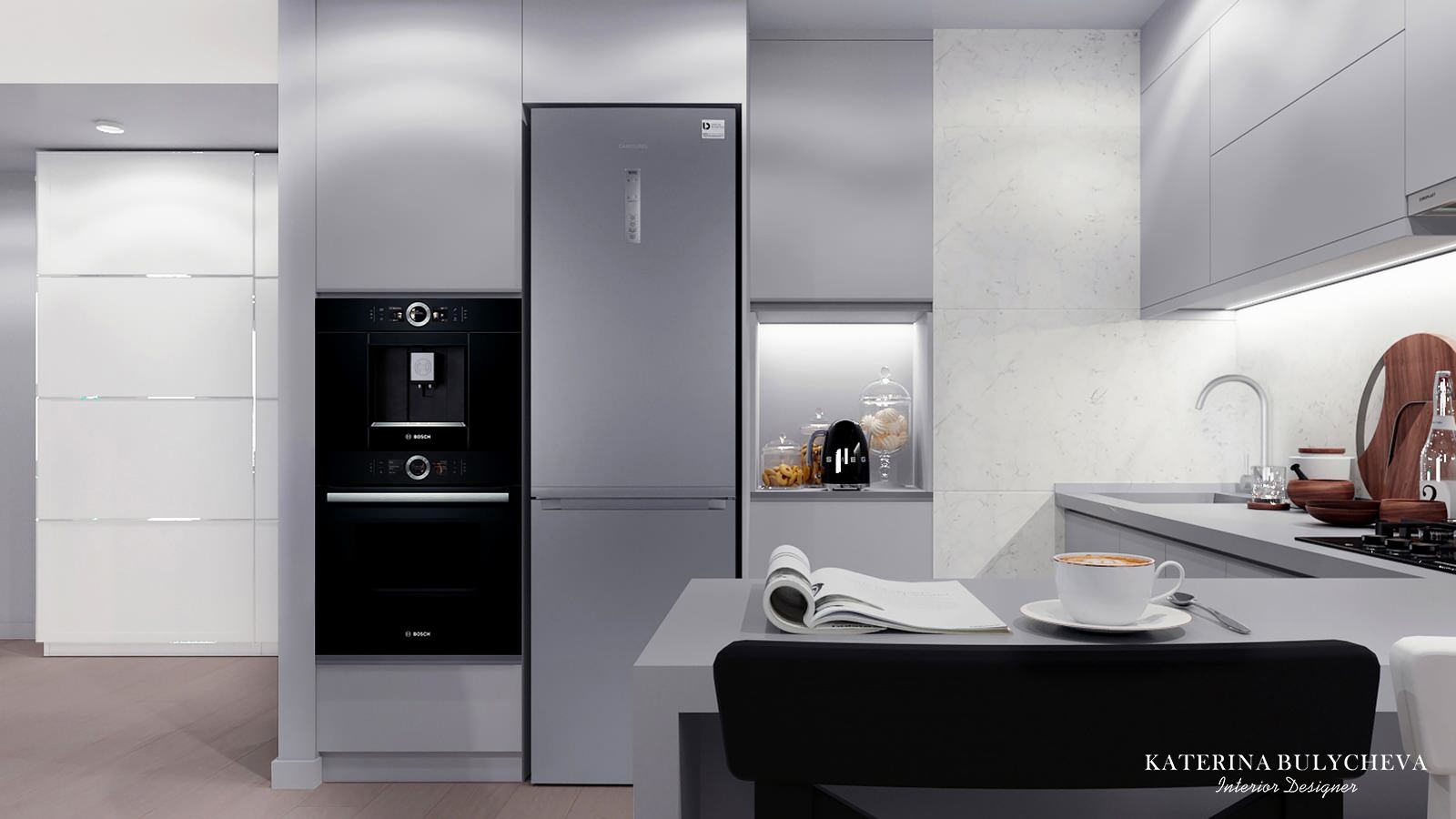 Кухня-гостиная-холл