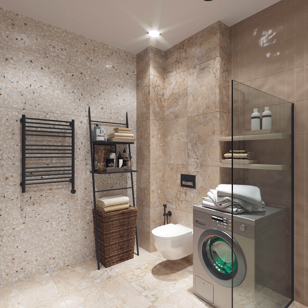 Бохо для девушки с детьми, 105 м2