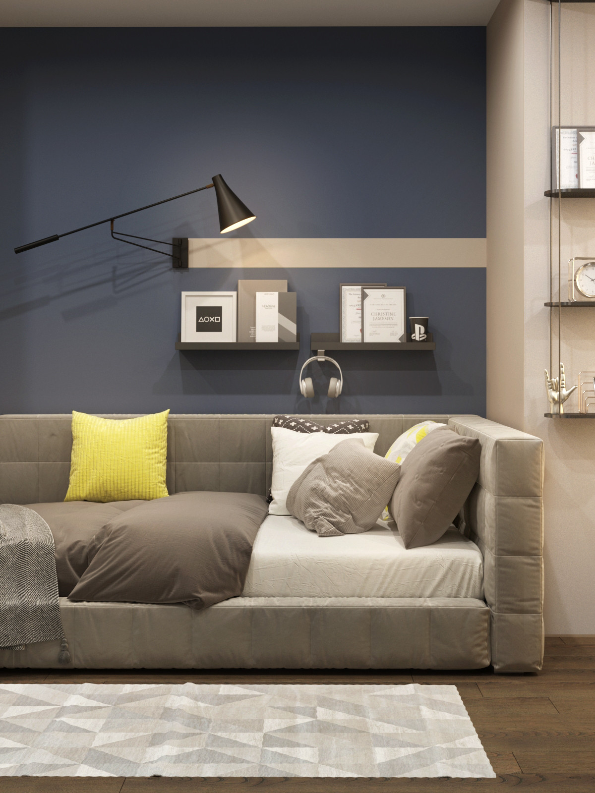 Контрастный дизайн в проекте квартиры в ЖК Культура