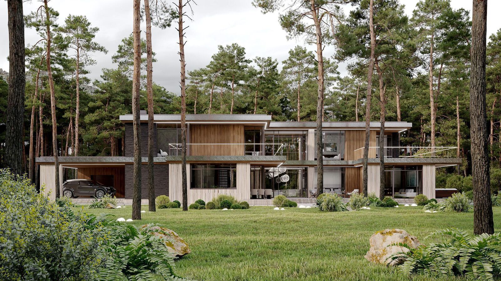 Проект с плоской кровлей 655 м2