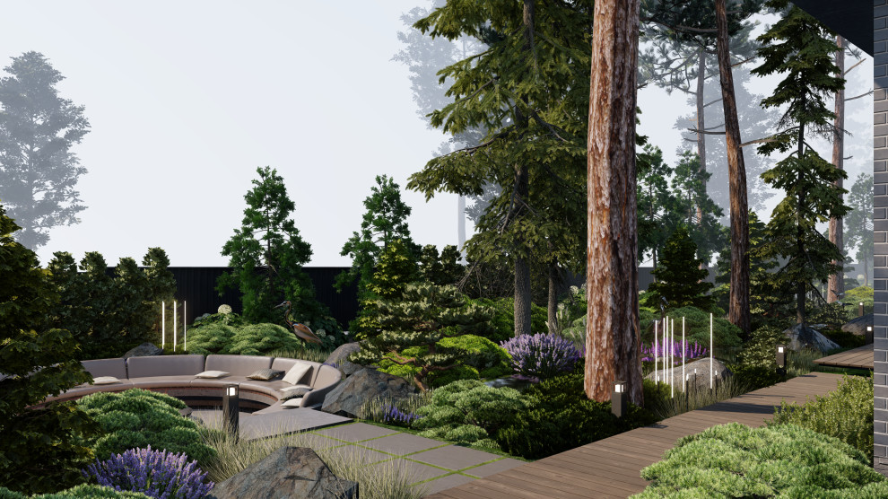 Вид на зону отдыха у костра