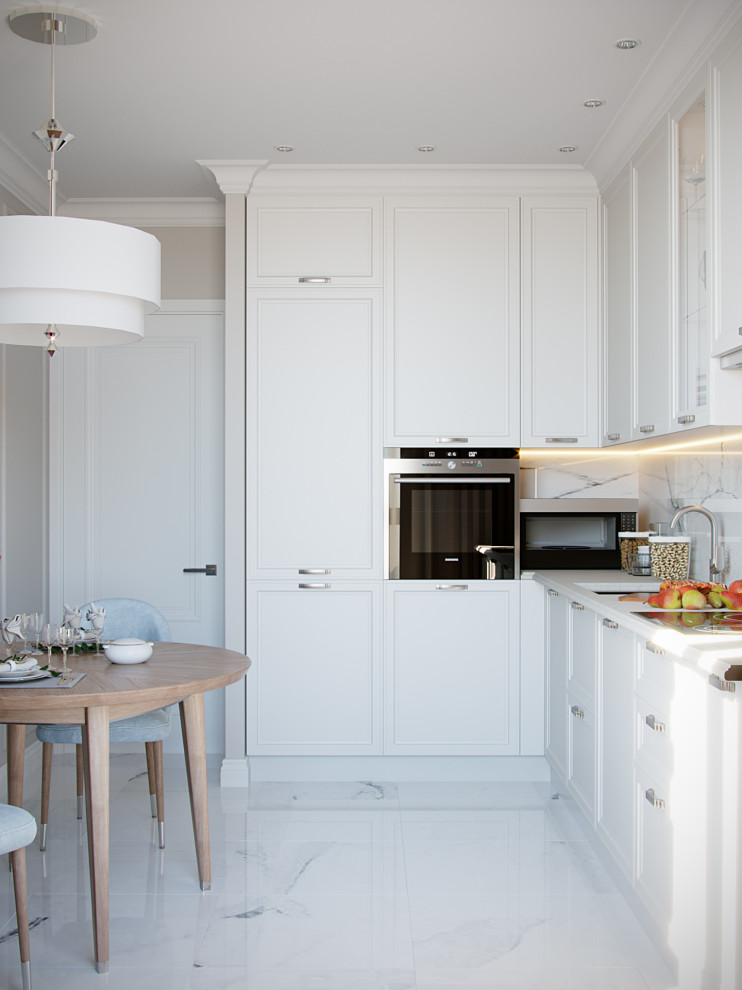 Дизайн небольшой кухни в пастельных тонах