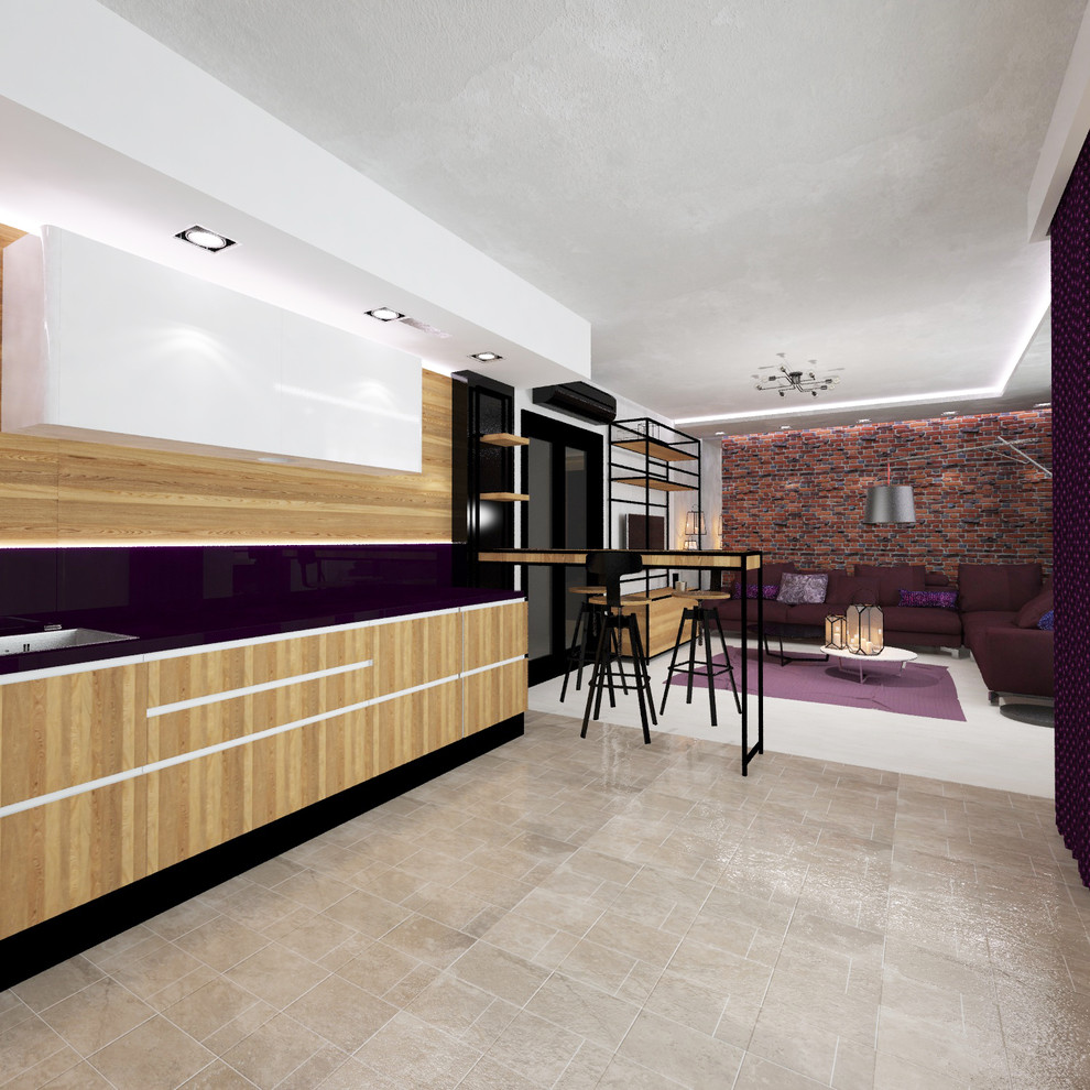 Дизайн кухни-гостиной в стиле LOFT