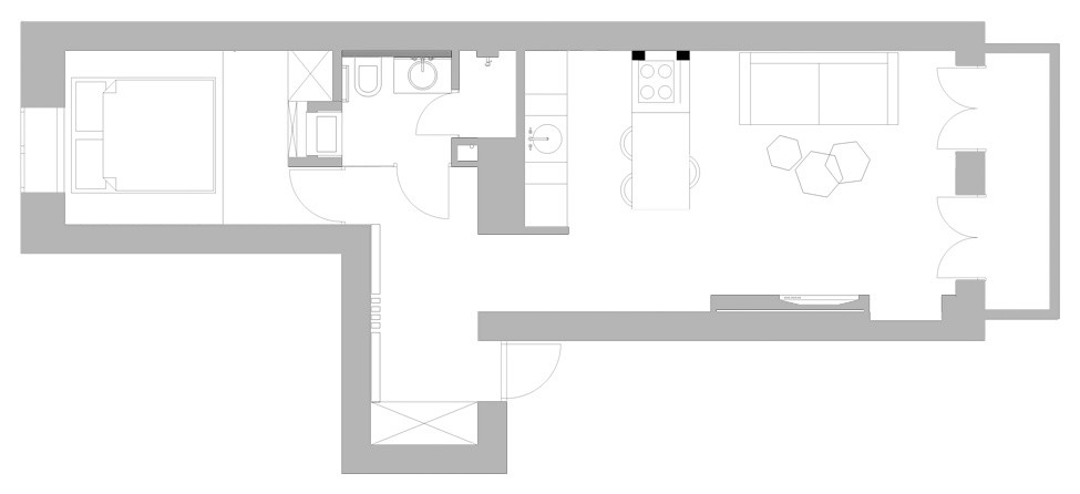 Houzz Украина: Малометражная квартира с остроумной планировкой