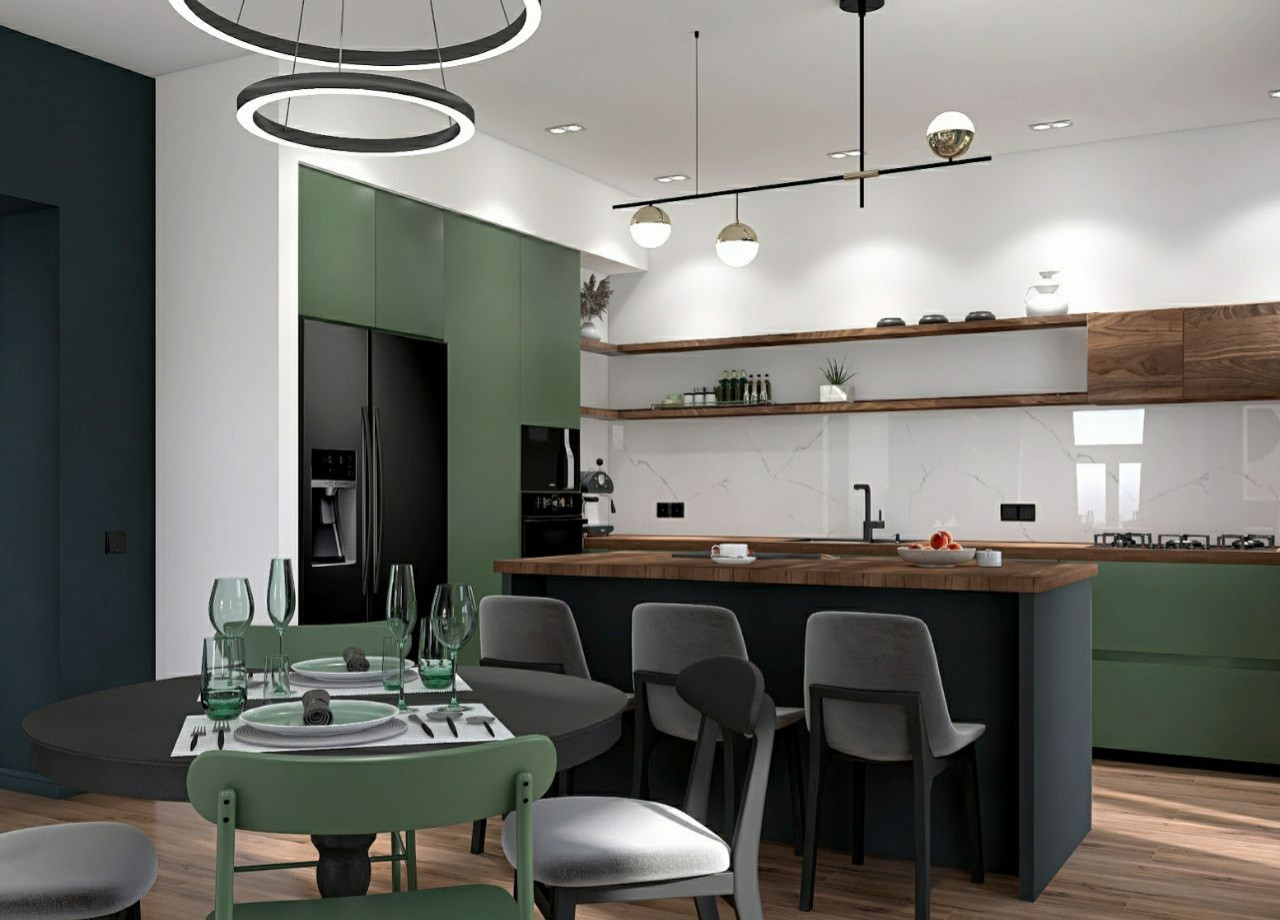 Кухня-гостиная в загородном доме