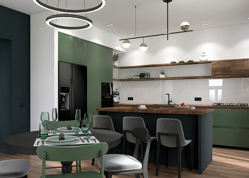 Кухня-гостиная в загородном доме