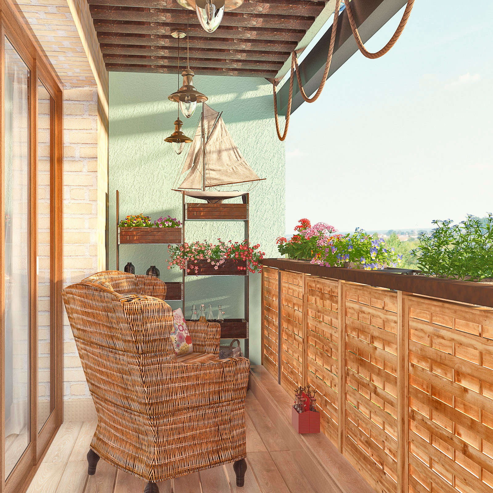 Интерьер трёхкомнатной квартиры. Лофт.