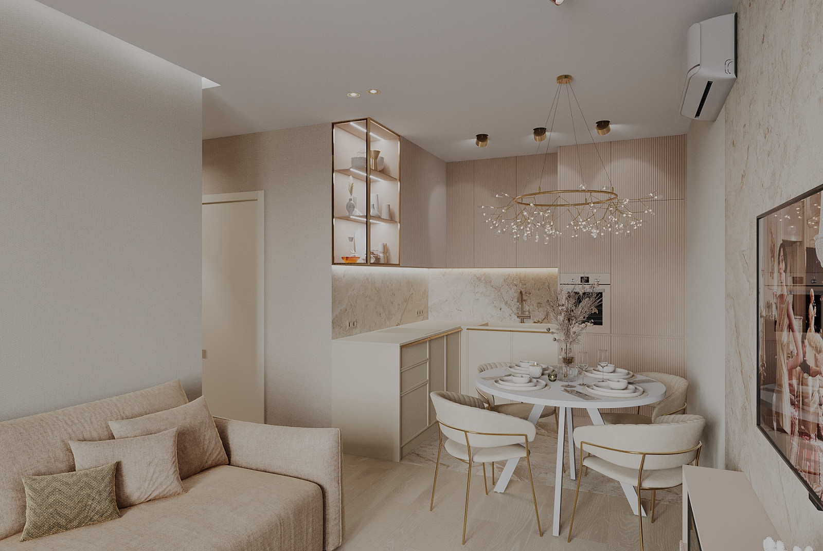 Интерьер 4-ёх комнатной квартиры_ "VANILLA LATTE"