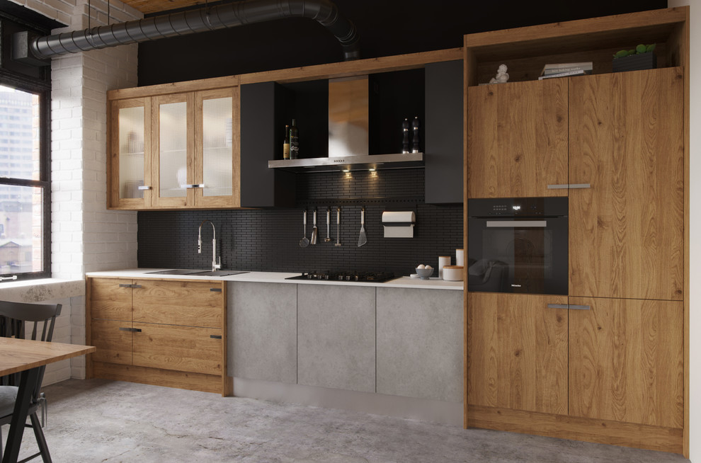 Мебель для кухни Атлас-люкс в стиле лофт.