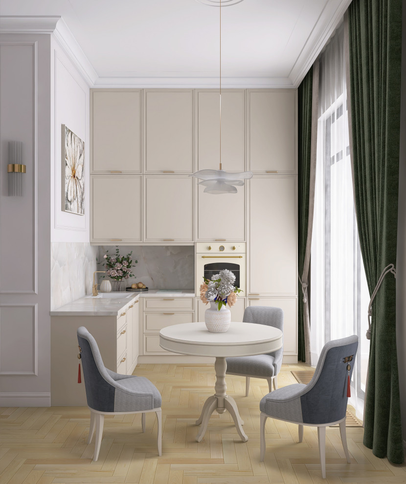 Проект кухни-гостиной в стиле "Неоклассика"