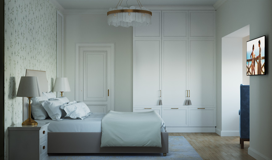 Обложка проекта: Спальня в неоклассическом стиле с элементами прованса.