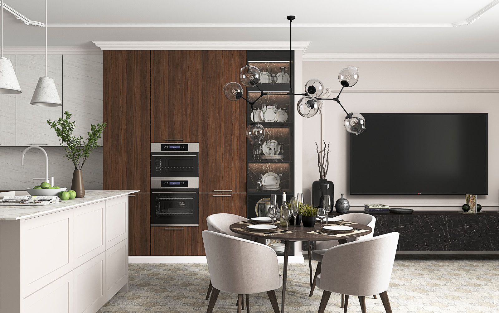 Дизайн кухни в загородном доме