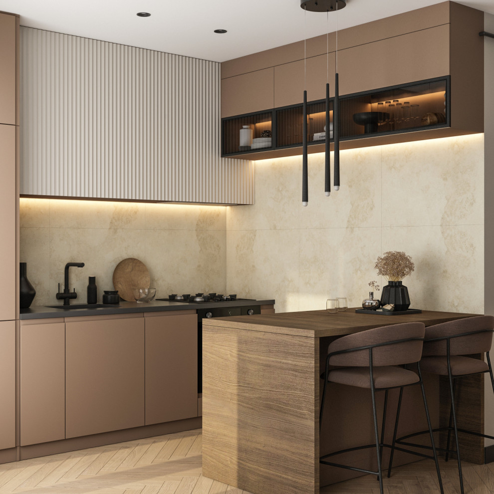 Гостиная и кухня в таунхаусе (Москва)