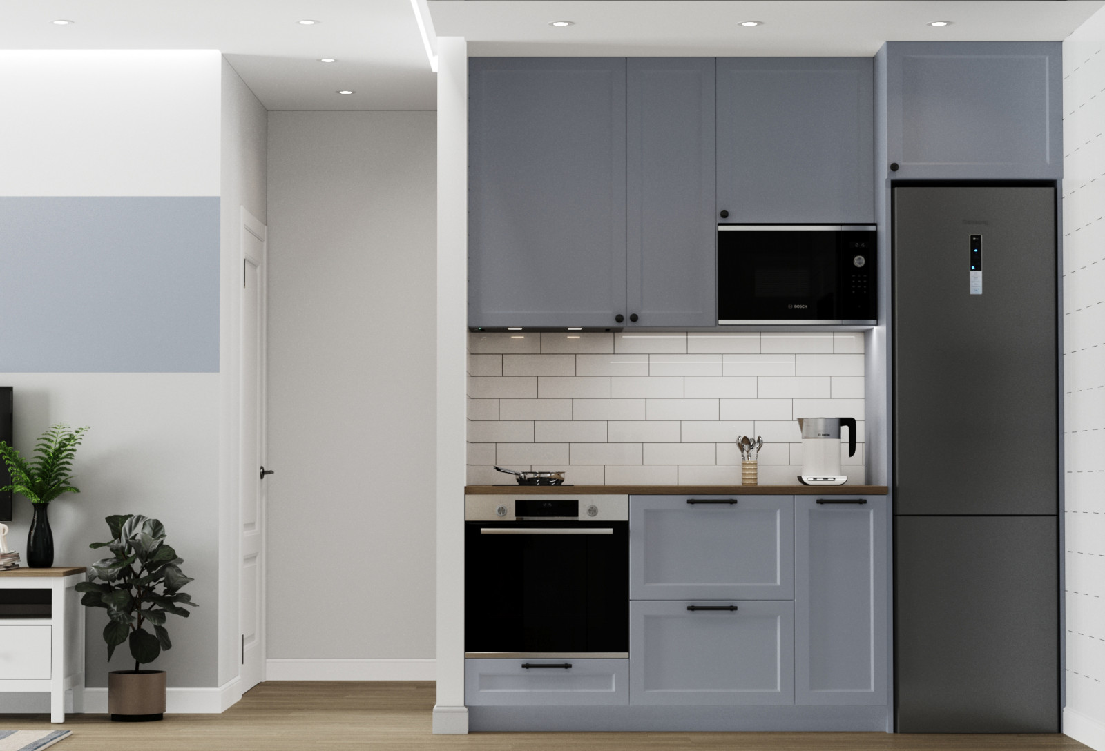 Дизайн-проект для молодой девушки 45,кв.м