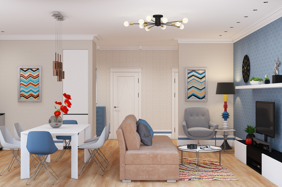 Гостиная с яркими акцентами