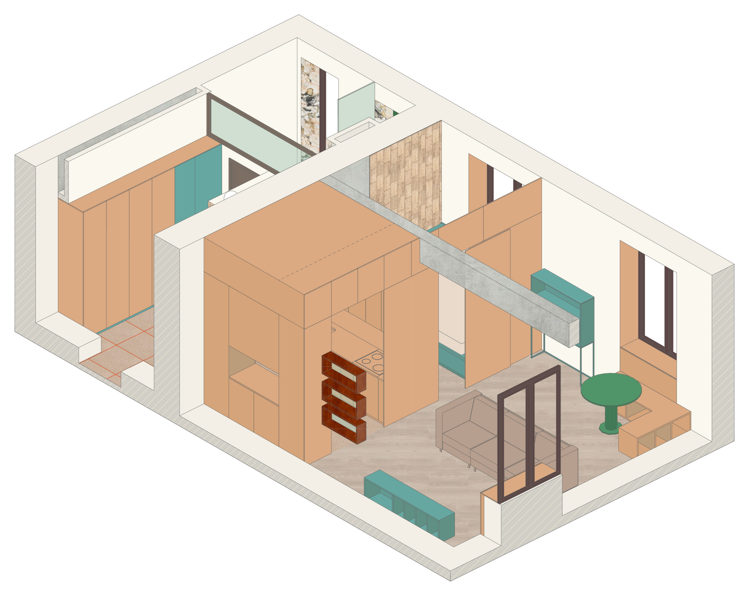 Houzz тур: Яркие апартаменты почти без стен