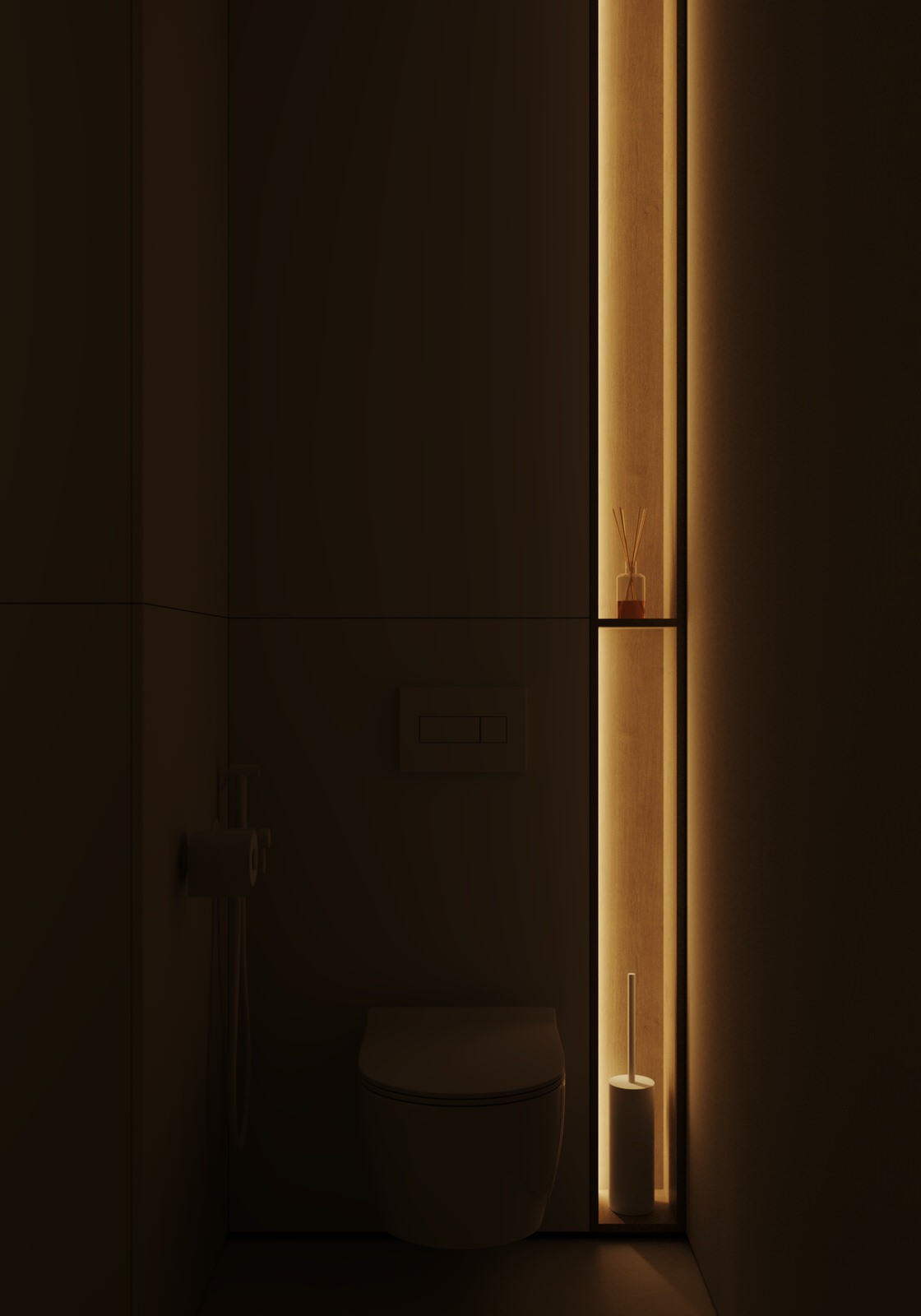 Минималистичный санузел  (Трехкомнатная квартира, Пенза)