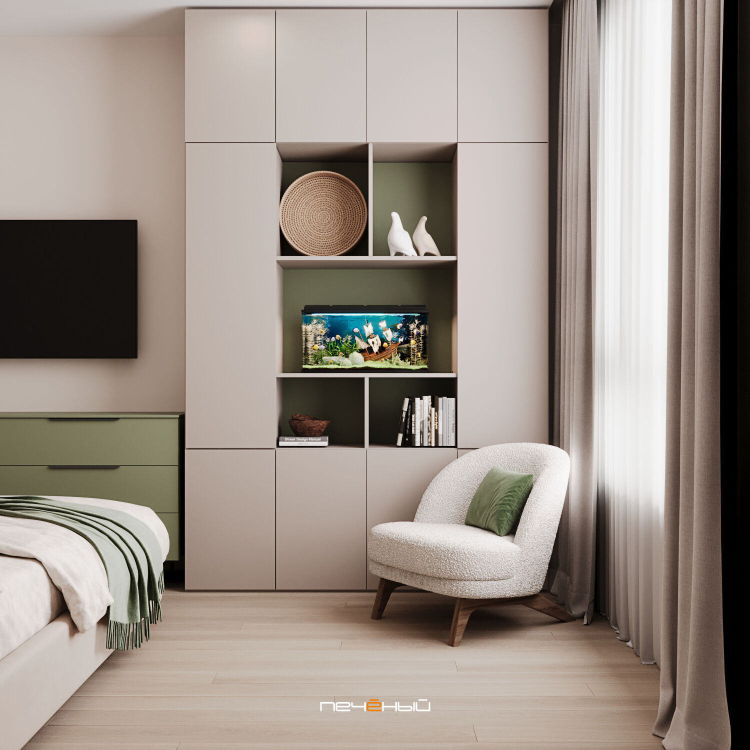 2025 Дизайн 3-комн. квартиры 72 м² в современном стиле, Москва, ЖК Малевич