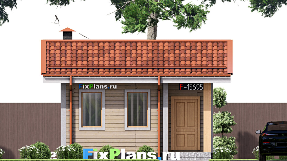 Проект одноэтажного дома 6х4м S15м2 F-15695