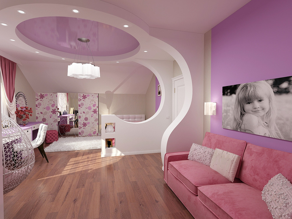 Спальня девочки в мансарде