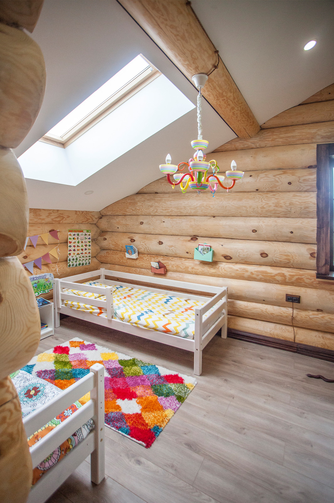 Детская комната в доме из бревна