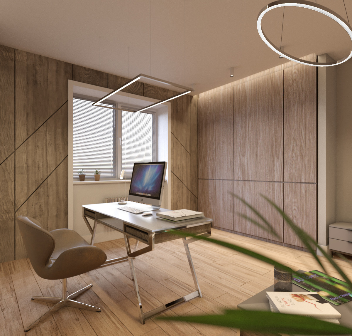 Дизайн проект кабинета в современном стиле